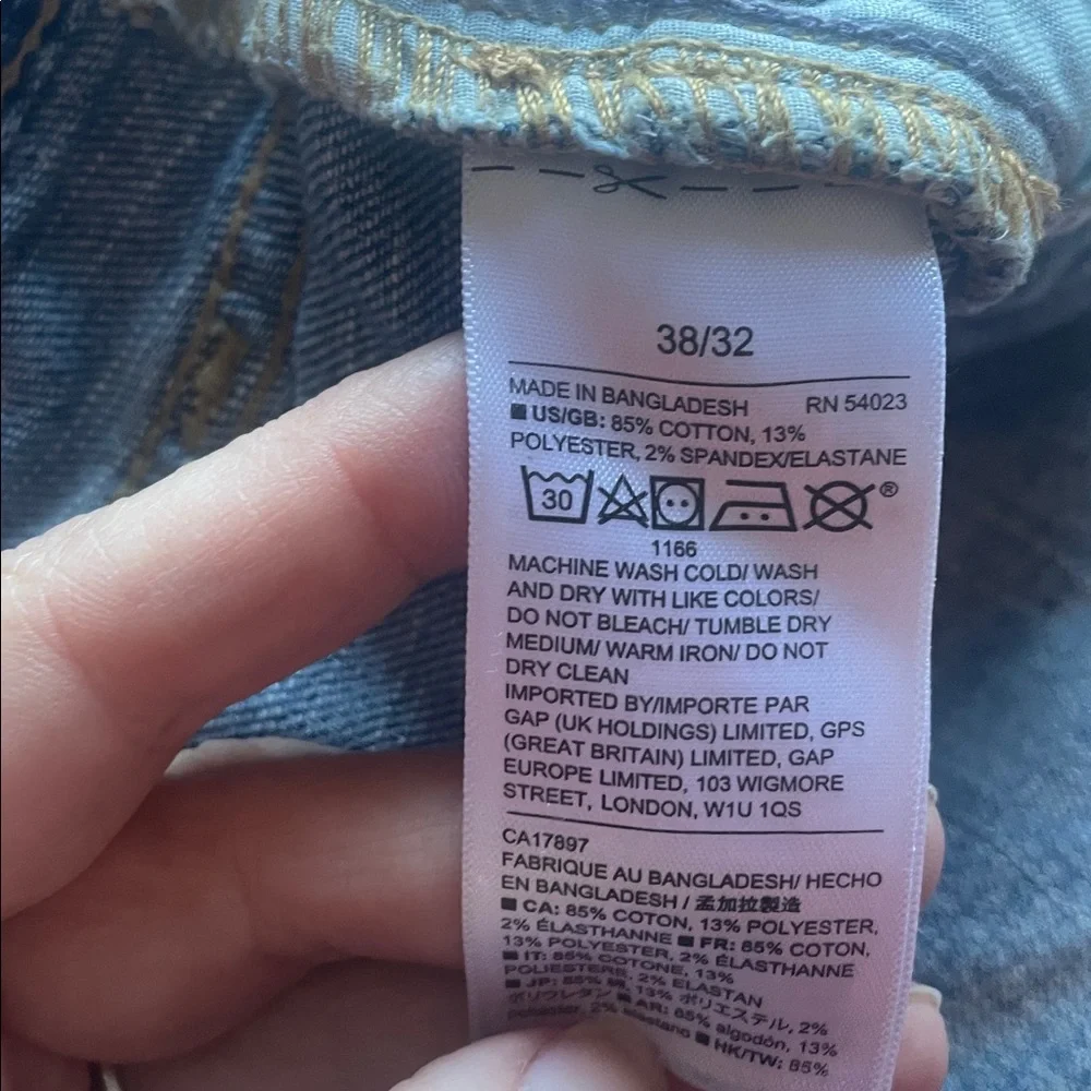 Gap Denim Slim Jeans Light Wash Distressed 38x32